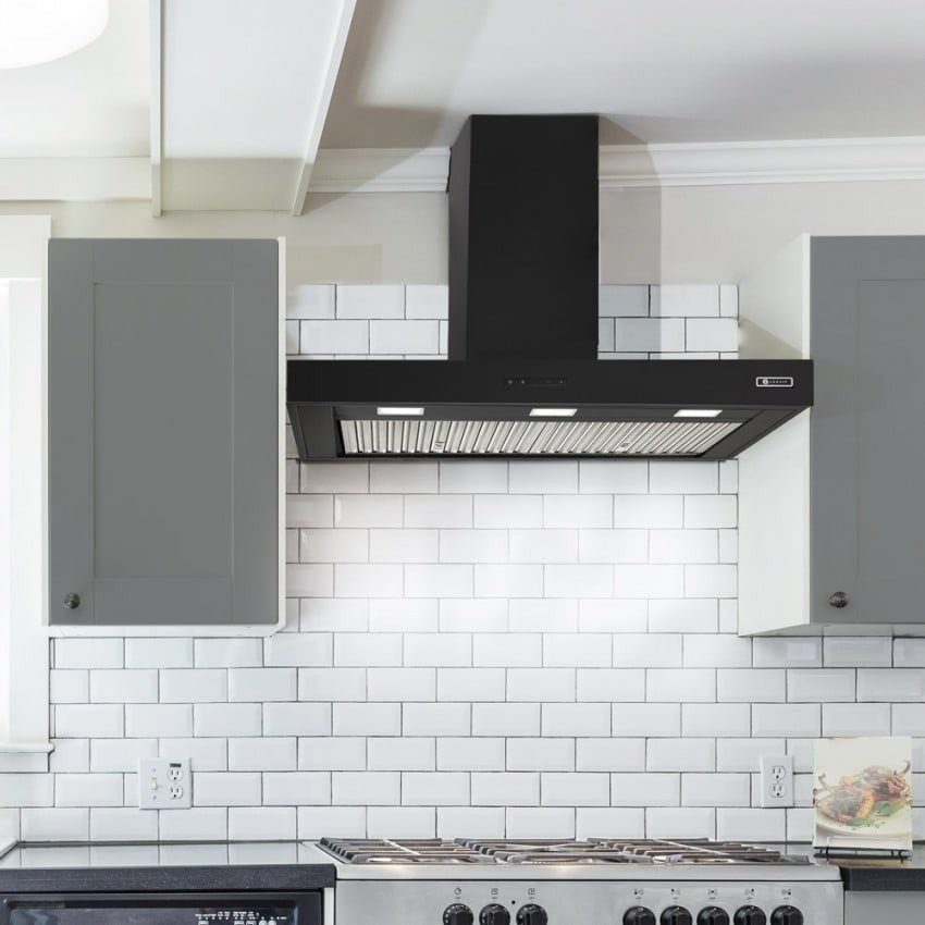Luxair Lusso 120cm Semi Professional T Shaped Cooker Hood - Black - My Store