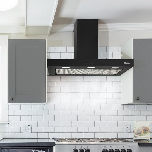 Luxair Lusso 120cm Semi Professional T Shaped Cooker Hood - Black - My Store
