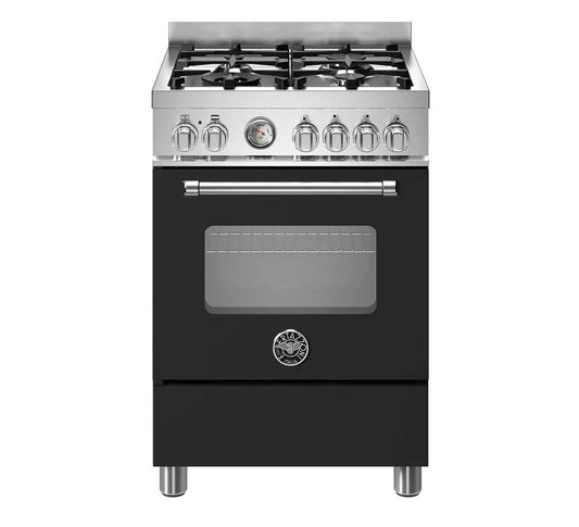 Bertazzoni 60cm Master Series Dual Fuel Range Cooker - Black - MAS64L1ENEC - My Store