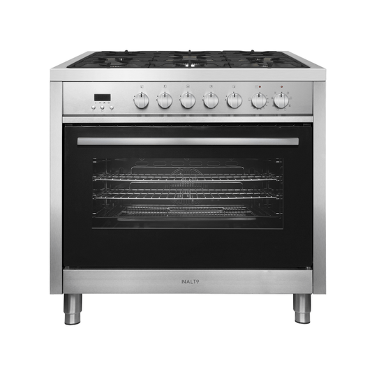 Inalto 90cm Class 2 Professional Dual Fuel Range Cooker - IR90DFSS - My Store