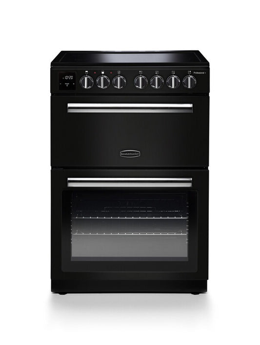 Rangemaster 60cm Professional+ Electric Cooker - Black/Stainless Steel - My Store