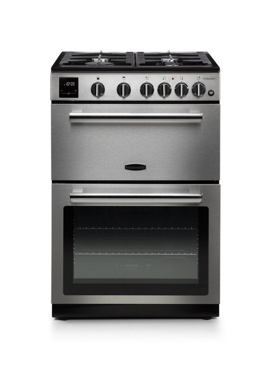 Rangemaster 60cm Professional+ Dual Fuel Range Cooker - Silver - My Store