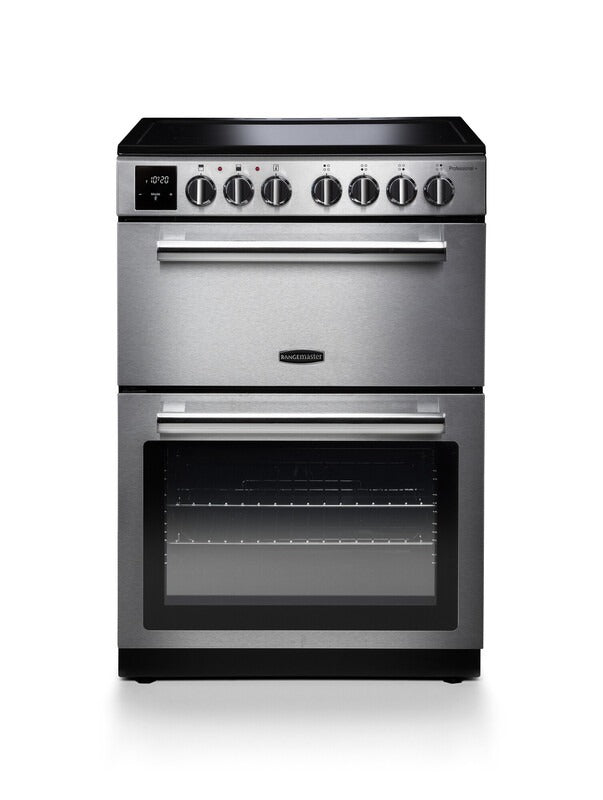 Rangemaster 60cm Professional+ Electric Cooker - Black/Stainless Steel - My Store