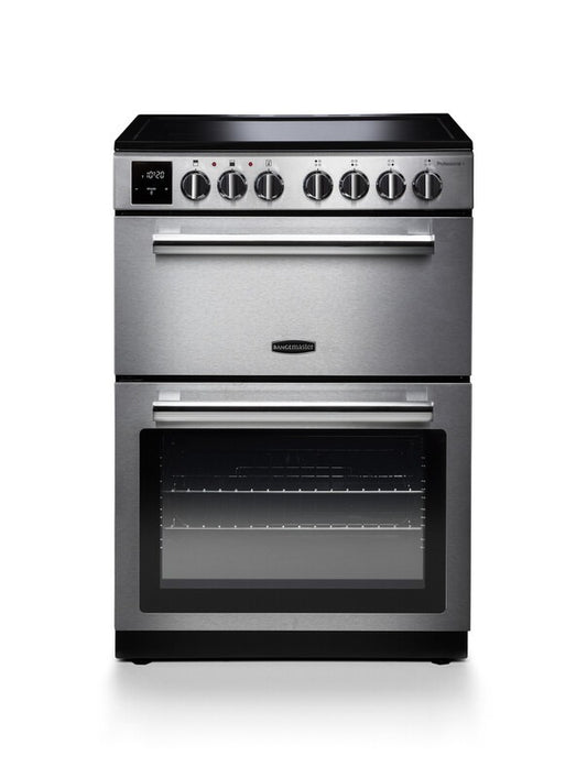 Rangemaster 60cm Professional+ Electric Cooker - Black/Stainless Steel - My Store
